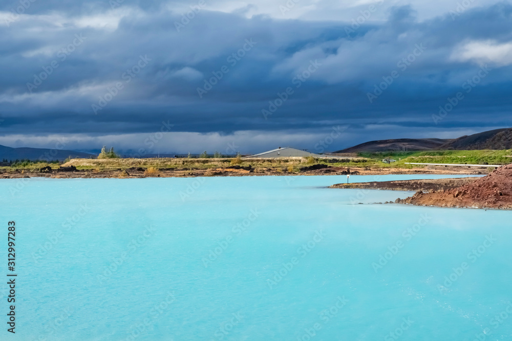 Hverir geothermal area also called Blue Lake near Myvatn lake, Northern Iceland