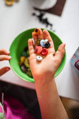 Buttons on hand photo