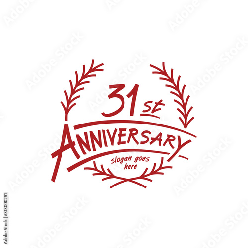 31 years design template. Thirty first years logo. Vector and illustration. 