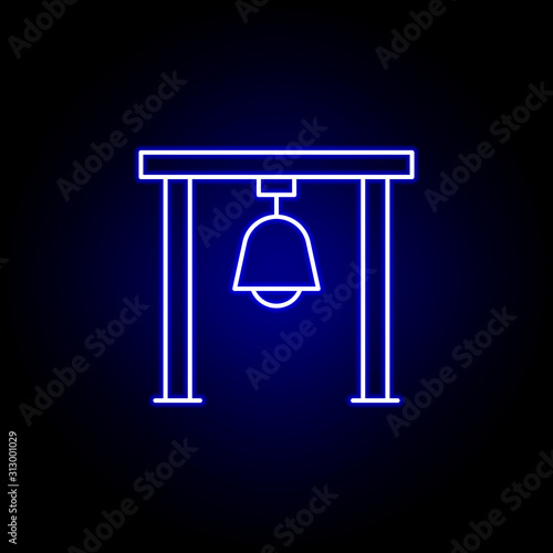 church ball, death outline blue neon icon. detailed set of death illustrations icons. can be used for web, logo, mobile app, UI, UX