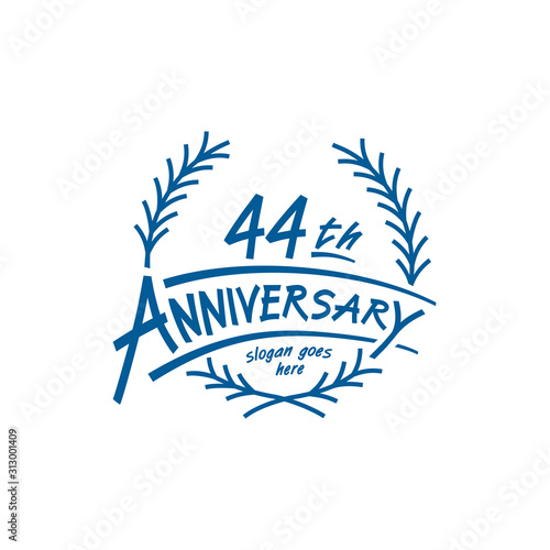 44 years design template. Forty fourth years logo. Vector and illustration.  photo