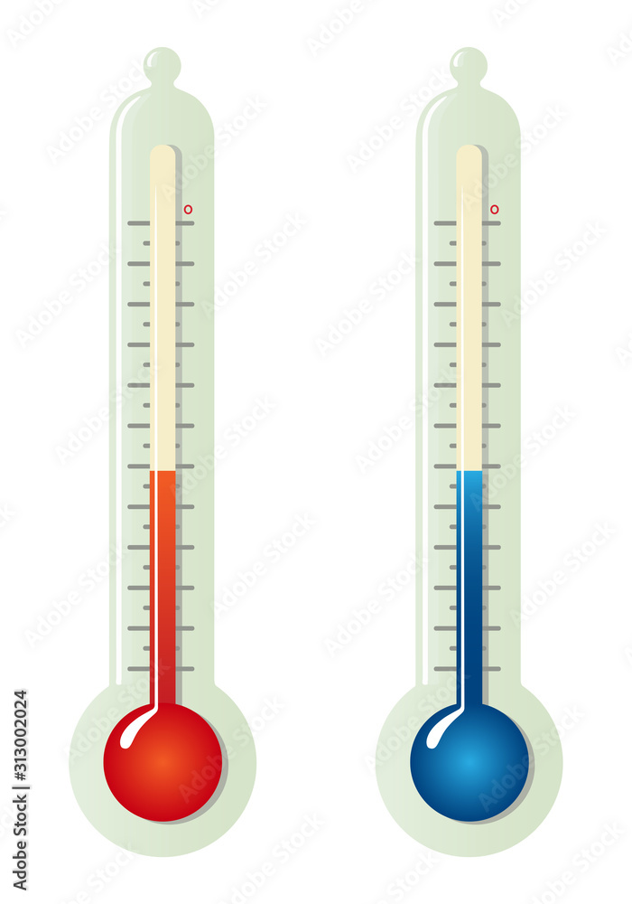 Set of stylized room thermometers with different temperature readings. Isolated on a white background/ Vector illustration. Set of stylized room thermometers with different temperature readings. Isolated on a white background/ Vector illustration.