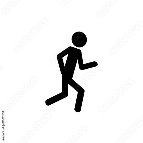 stick man running isolated on white