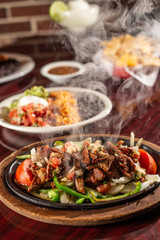 sizzling beef fajita platter