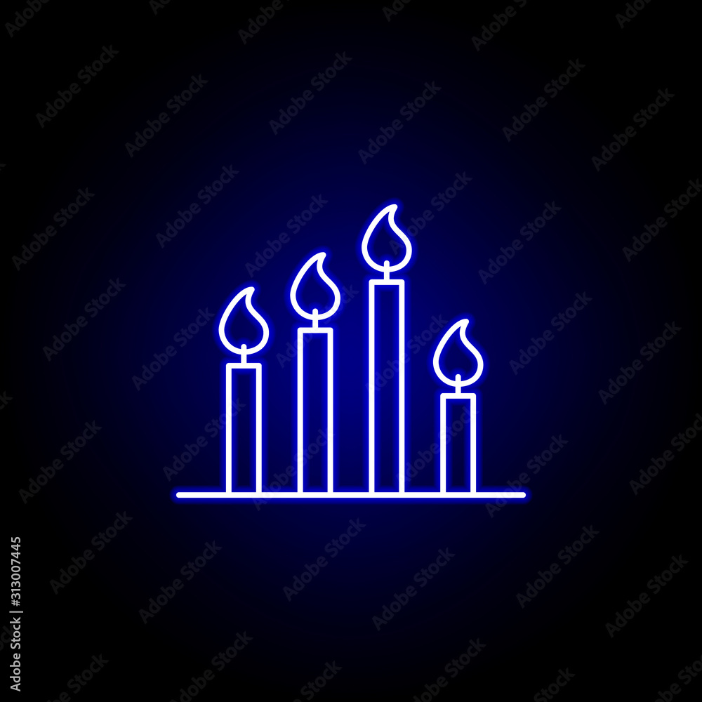 candles, death outline blue neon icon. detailed set of death illustrations icons. can be used for web, logo, mobile app, UI, UX candles, death outline blue neon icon. detailed set of death illustrations icons. can be used for web, logo, mobile app, UI, UX
