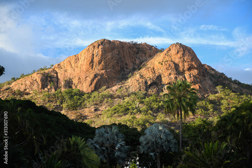 A view of Castle Hill as seen from Queens Gardens in Townsville, Queensland, Australia