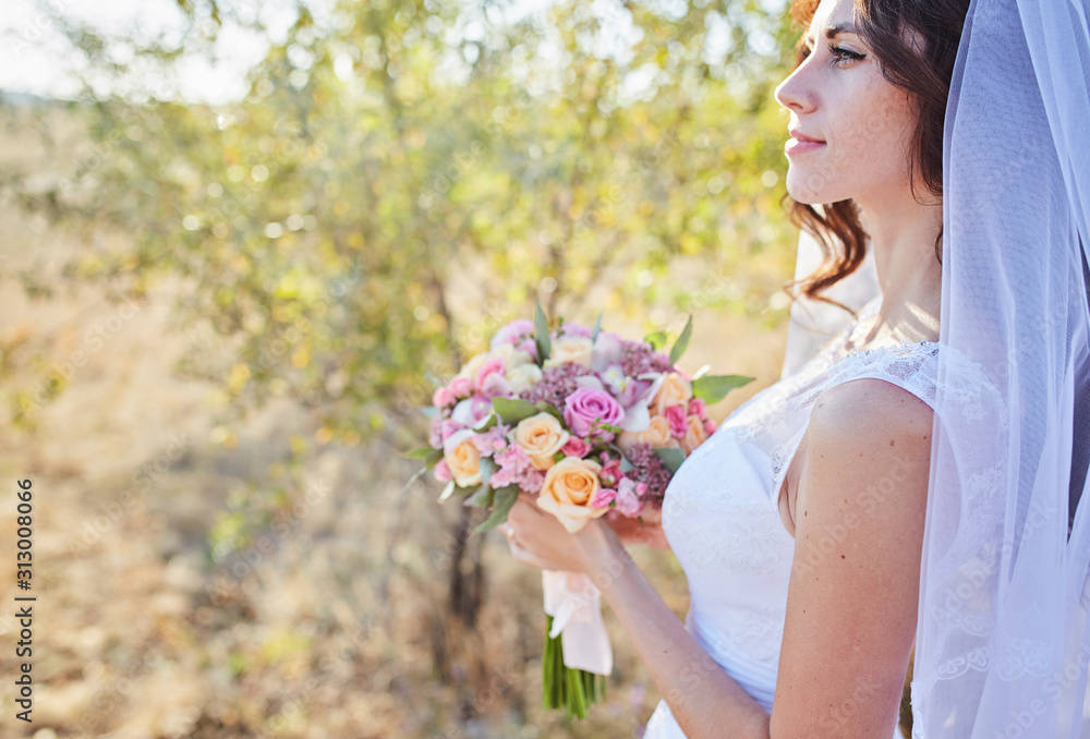 Fototapeta premium Portrait of the young beautiful bride