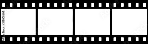 blank film strip isolated on white
