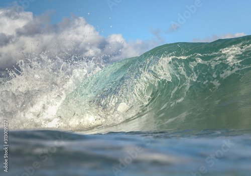 Splashing waves at sunrise  Sydney Australia