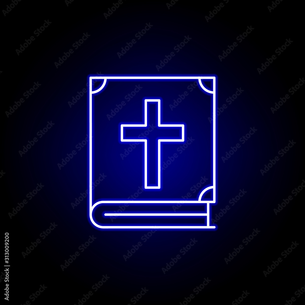 bible, death outline blue neon icon. detailed set of death illustrations icons. can be used for web, logo, mobile app, UI, UX bible, death outline blue neon icon. detailed set of death illustrations icons. can be used for web, logo, mobile app, UI, UX