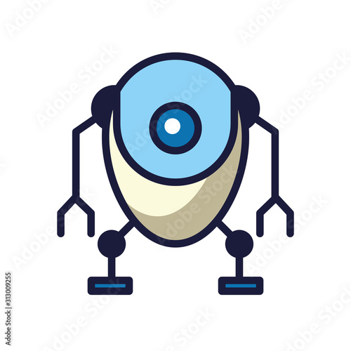 humanoid robot cyborg isolated icon