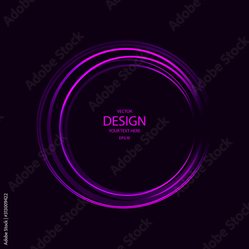 Abstract frame of luminous circles on a dark background.