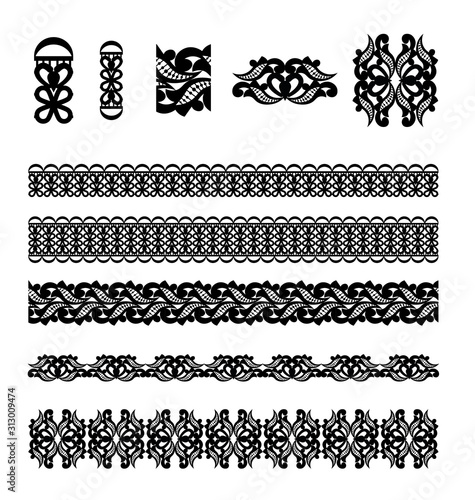 trim lace border pattern brush