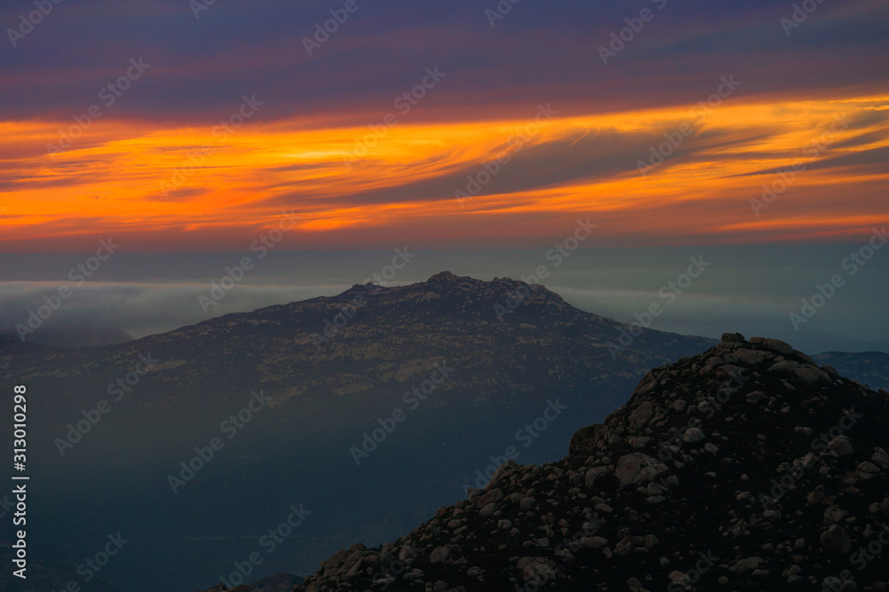 sunset in mountains