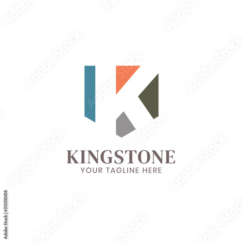 Letter K with Sheild Logo Template