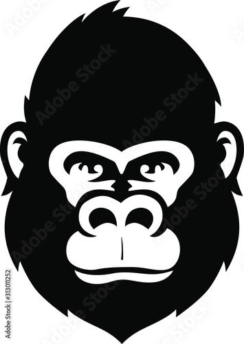 Black gorilla head
