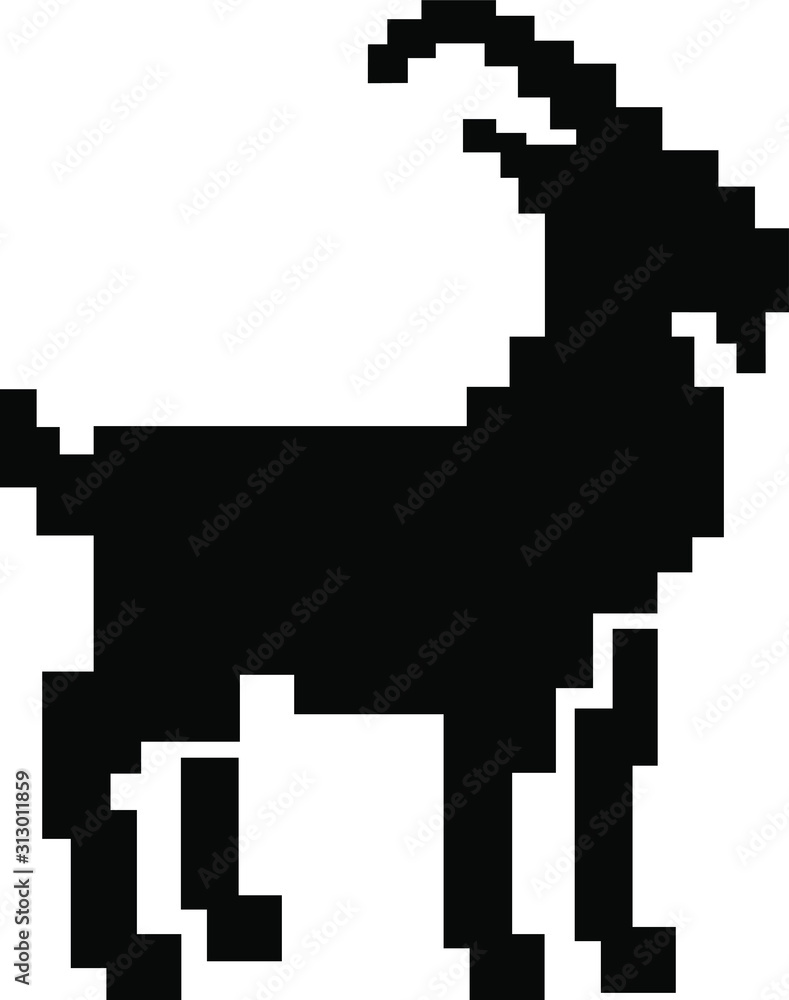 Pixel goats stand