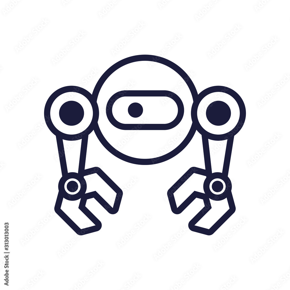robot cyborg tech isolated icon robot cyborg tech isolated icon