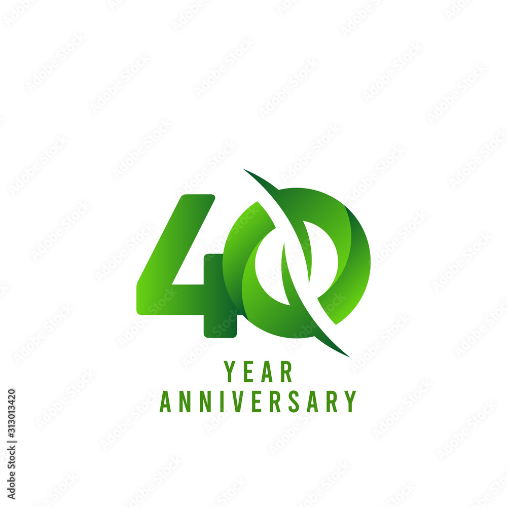 40 Years Anniversary green Celebration Vector Template Design Illustration 40 Years Anniversary green Celebration Vector Template Design Illustration