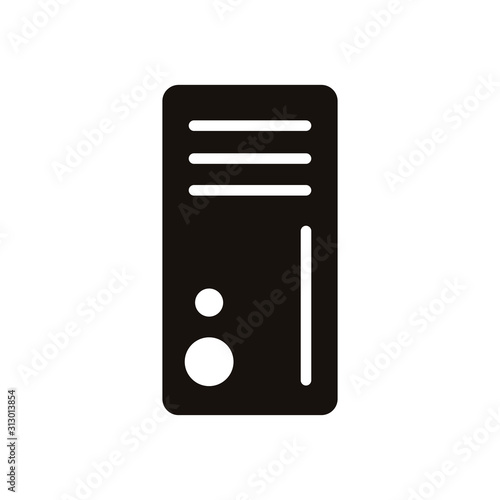 computer desktop tower isolated icon