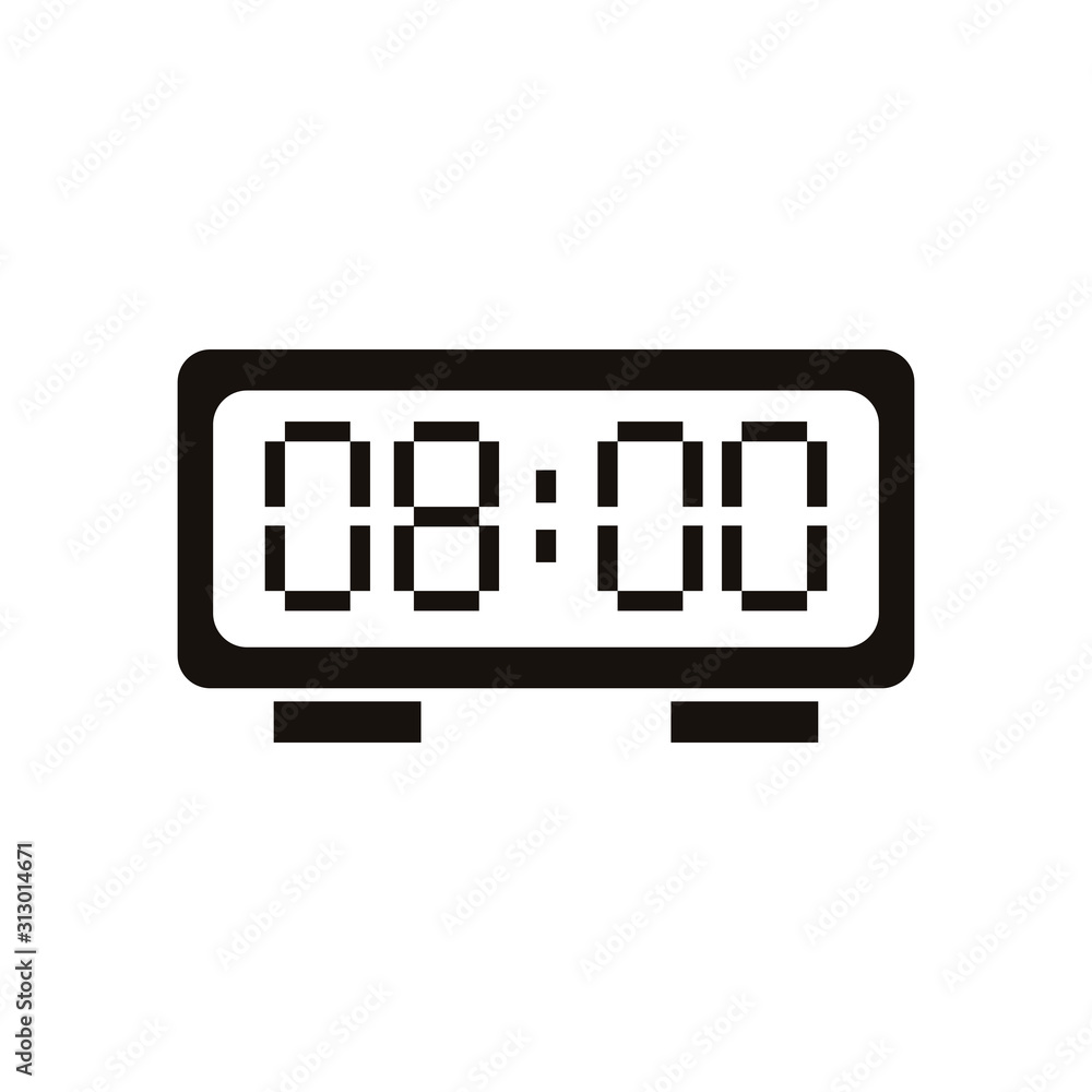 digital alarm clock isolated icon digital alarm clock isolated icon
