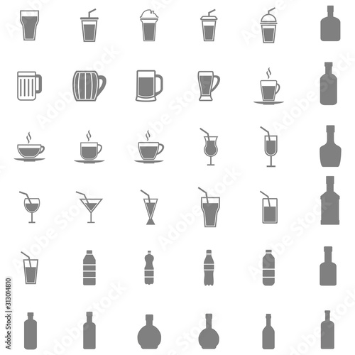 drink cup and wine bottle icon vector design symbol