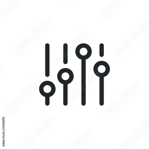 Music sound icon template color editable. Audio digital equalizer technology symbol vector sign isolated on white background illustration for graphic and web design.