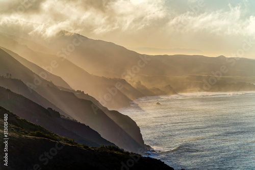 Coastal Range of Mountains, Light, clouds  photo