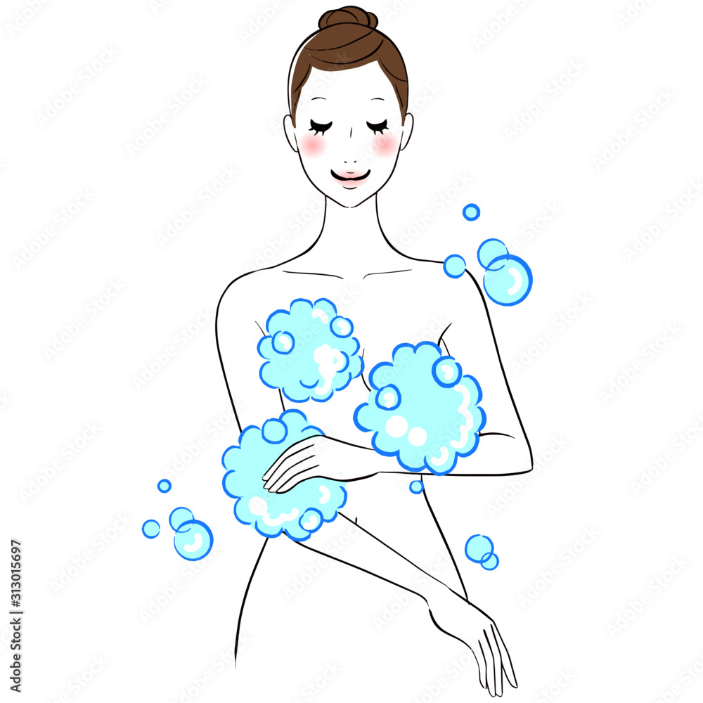 体を洗う　女性