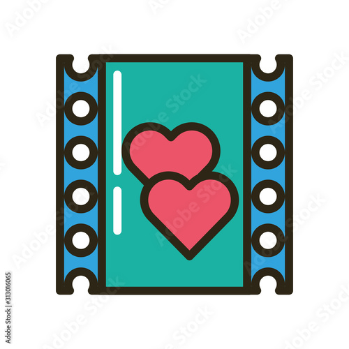 happy valentines day hearts in tape record