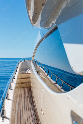Beautiful shot from the yacht of the sea under the blue sky © SPIX PRODUCTION