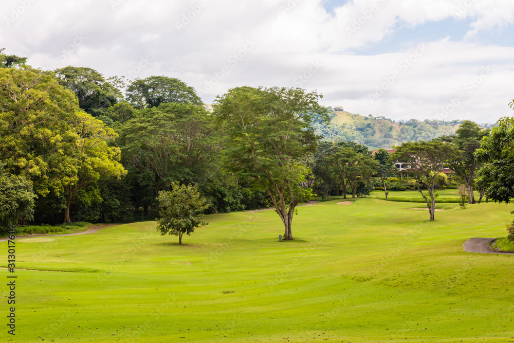 Landscape at the golf course. Tropical zone Landscape at the golf course. Tropical zone