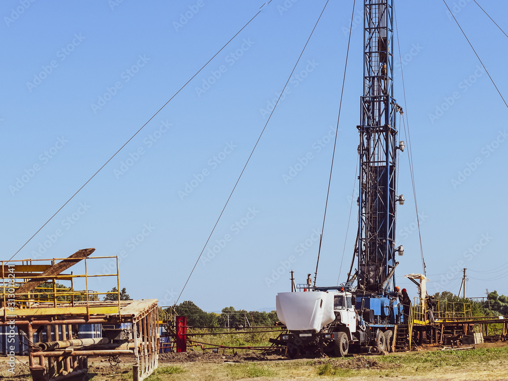 Fototapeta premium Carrying out repair of an oil well