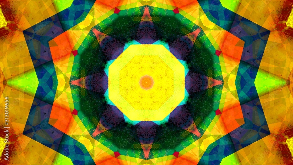 Fototapeta premium Kaleidoscope Mandala Art Design Abstract Background