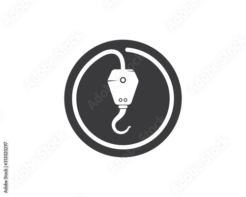 Crane hook logo vector illustration