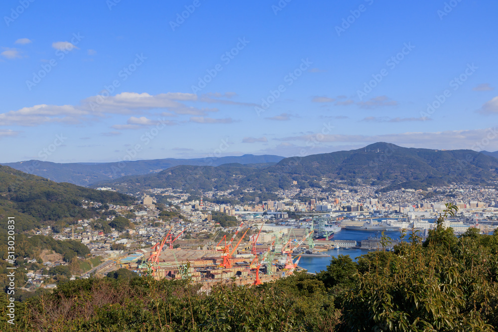 石岳展望台から見た佐世保市内　長崎県諫早市　Isahaya city seen from the Isidake observatory Nagasaki Sasebo city