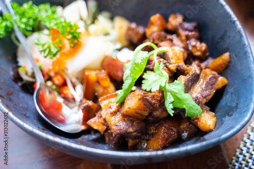 sweet stew pork belly Thai food