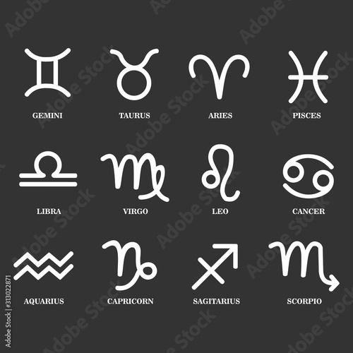 zodiac sign icon vector design symbol