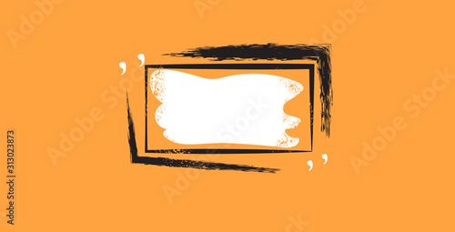 retro empty speech textbox or think banner communication quote template concept sticker design for text talk message or dialog horizontal vector illustration