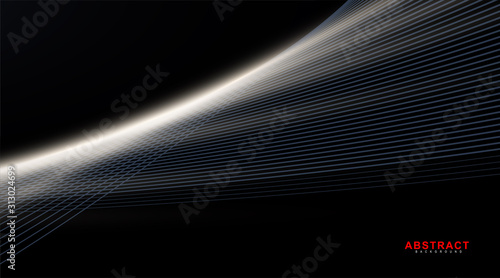 abstarct geometric background. Glowing line wave on dark. New texture for your design.