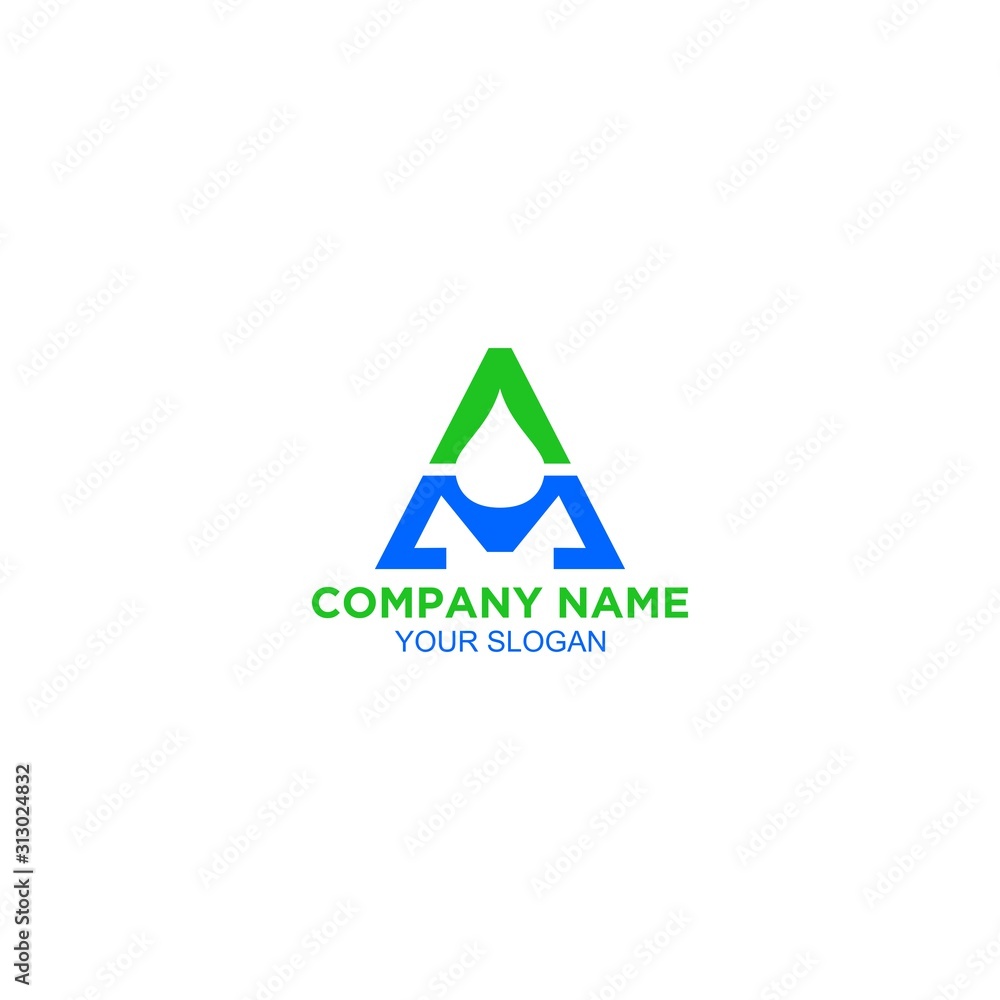 AM Water Logo Design Vector AM Water Logo Design Vector