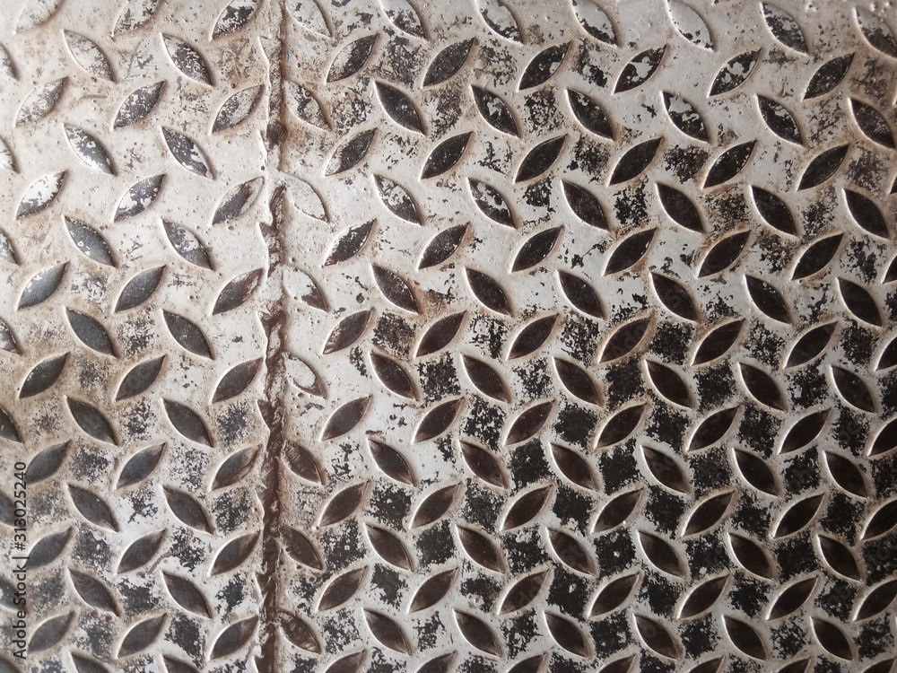 Steel floor with embossed patterns Steel floor with embossed patterns