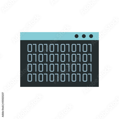 webpage template with binary code numbers