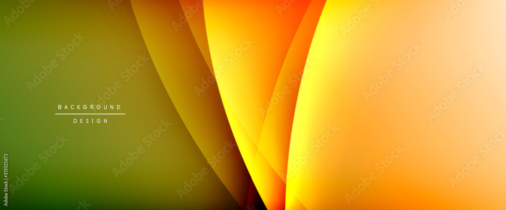 Wave liquid style lines with shadows and light on gradient background. Trendy simple fluid color gradient abstract background with dynamic straight shadow line effect