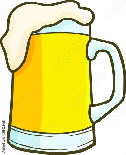 Cool and funny beer in a big glass for your party