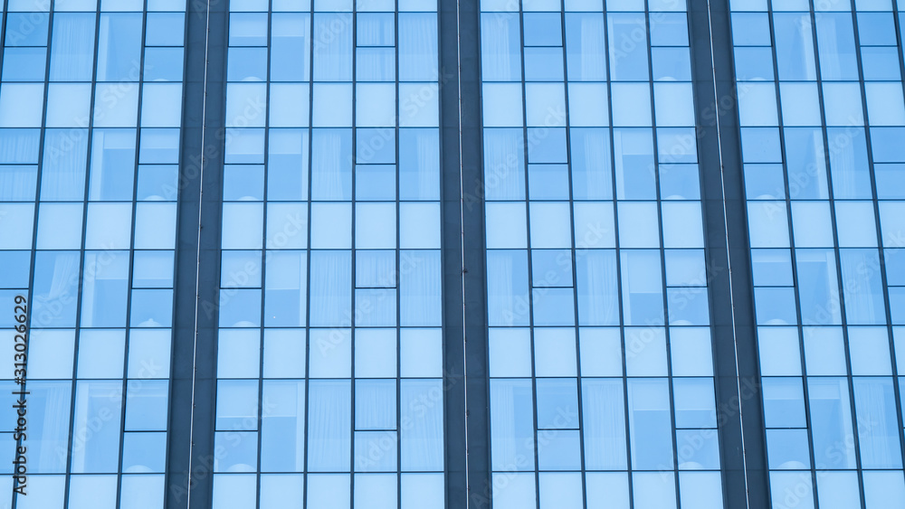 Blue window of building tower in Yangon, Myanmar. Blue window of building tower in Yangon, Myanmar.