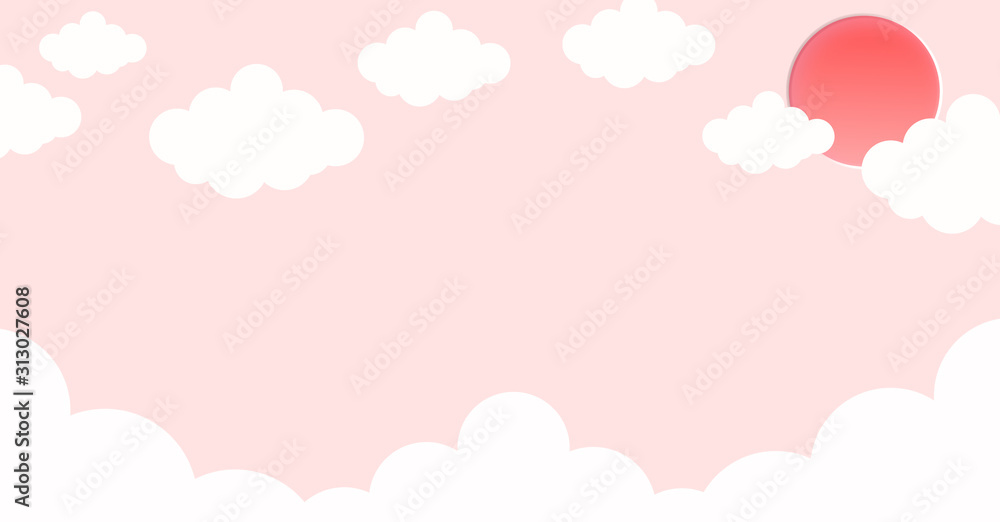 Abstract kawaii Clouds cartoon on sky background. With pastel gradient. Concept for children and kindergartens or presentation Abstract kawaii Clouds cartoon on sky background. With pastel gradient. Concept for children and kindergartens or presentation