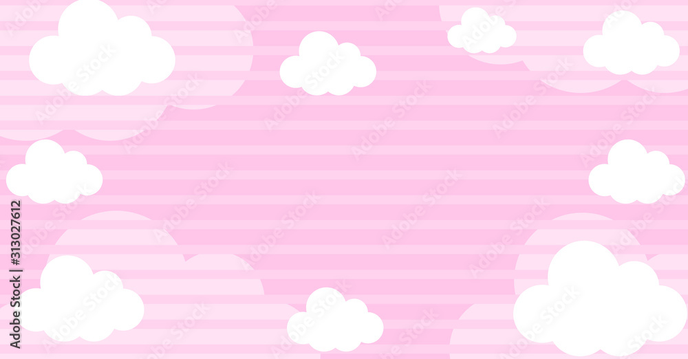 Abstract kawaii Clouds cartoon on sky background. With pastel gradient. Concept for children and kindergartens or presentation Abstract kawaii Clouds cartoon on sky background. With pastel gradient. Concept for children and kindergartens or presentation
