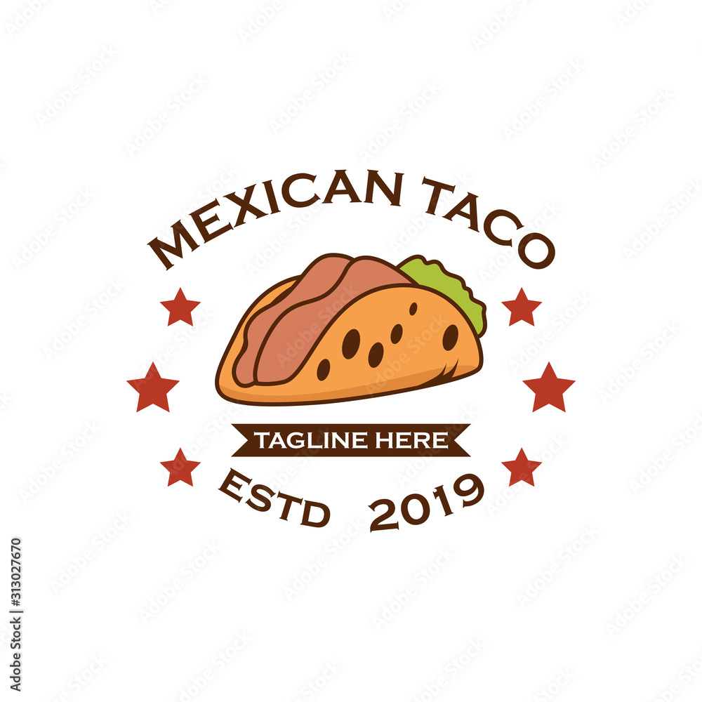 Taco logo template vector illustration Vector Taco logo template vector illustration Vector
