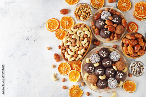 Candies from dried fruits and nuts